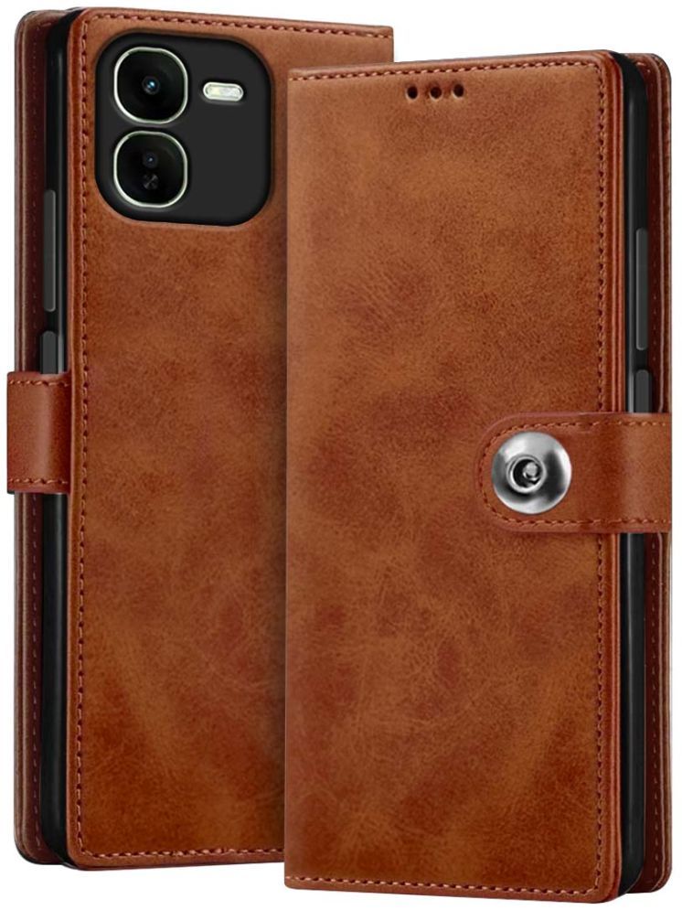     			Fashionury Brown Flip Cover Leather Compatible For iQOO Z9x 5G ( Pack of 1 )