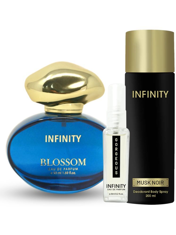     			Infinity Blossom EDP Perfume 50ml,Musk Noir Deodorant 200ml,Gorgeous Pocket Perfume 8ml Pack of 3