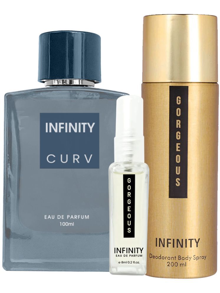     			Infinity Curv EDP Perfume 100ml, Gorgeous Deodorant 200ml, Gorgeous Pocket Perfume 8ml Pack of 3