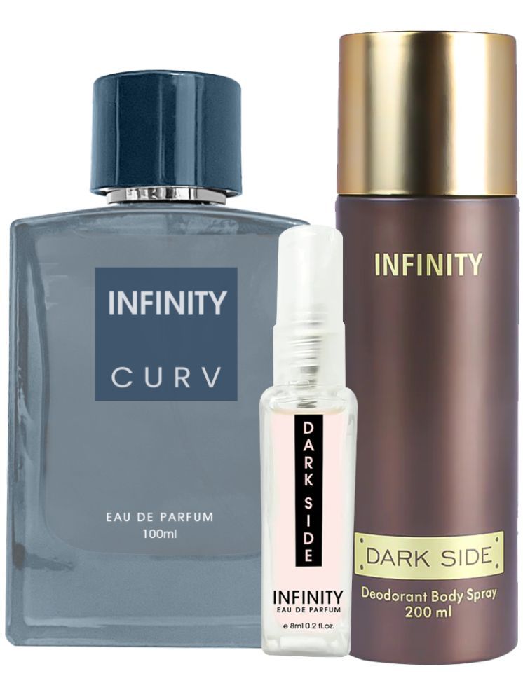     			Infinity Curv EDP Perfume 100ml, Dark Side Deodorant 200ml, Dark Side Pocket Perfume 8ml Pack of 3