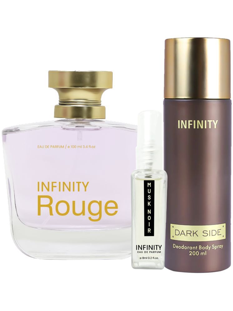     			Infinity Rouge EDP Perfume 100ml,Dark Side Deodorant 200ml,Musk Noir Pocket Perfume 8ml Pack of 3