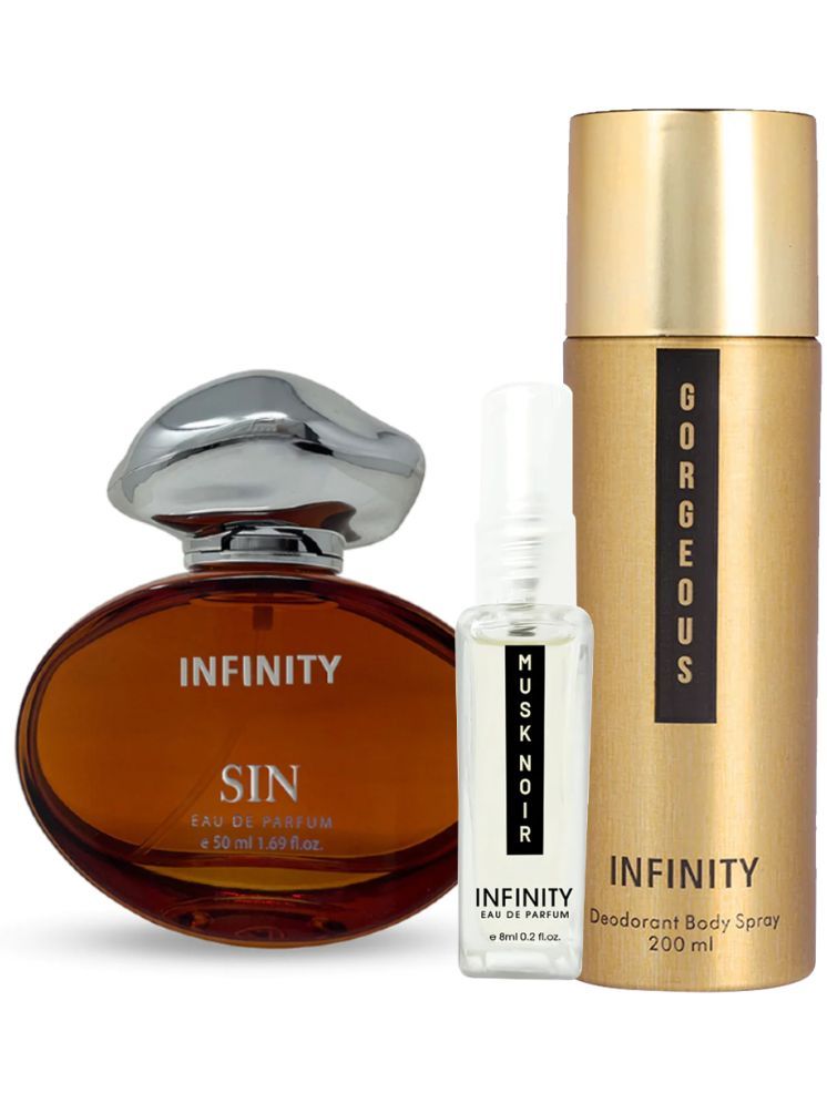     			Infinity Sin EDP Perfume 50ml, Gorgeous Deodorant 200ml, Musk Noir Pocket Perfume 8ml Pack of 3