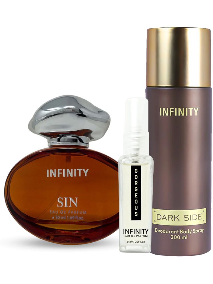     			Infinity Sin EDP Perfume 50ml, Dark Side Deodorant 200ml, Gorgeous Pocket Perfume 8ml Pack of 3