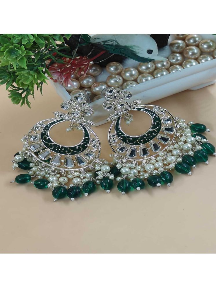     			Jiyanshi fashion Green Chandbalis Earrings ( Pack of 1 )