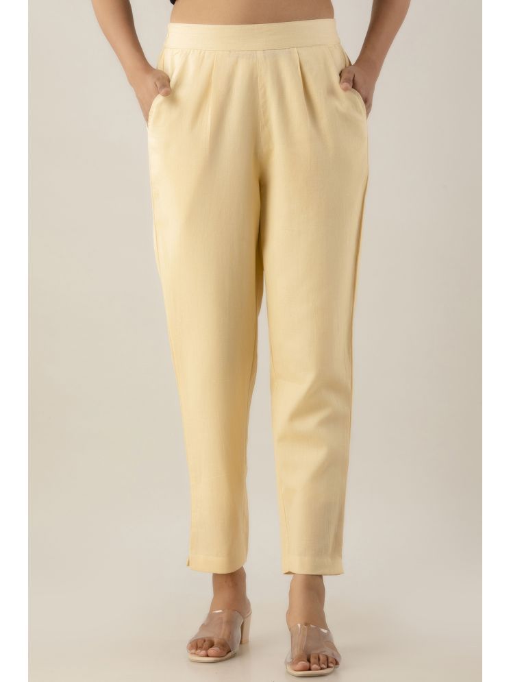     			Kohsh Beige Cotton Regular Women's Cigarette Pants ( Pack of 1 )