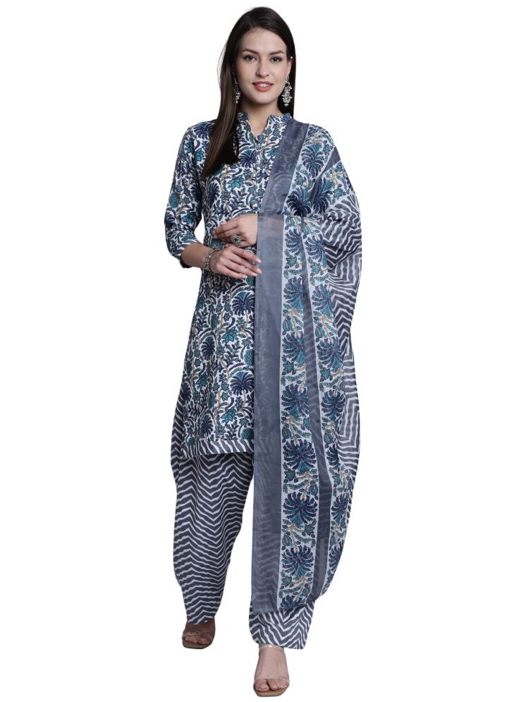     			Rajnandini Cotton Blend Printed Kurti With Patiala Women's Stitched Salwar Suit - Multicolor ( Pack of 1 )