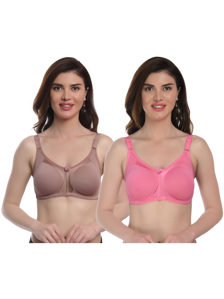     			Viral Girl Pack of 2 Lycra Non Padded Women's Everyday Bra ( Beige ) VM-RIVA-BEIGE-LIGHTPINK