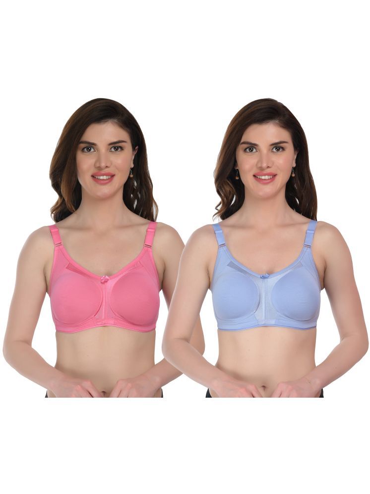     			Viral Girl Pack of 2 Lycra Non Padded Women's Everyday Bra ( Blue ) VM-RIVA-LIGHTPINK-SKYBLUE