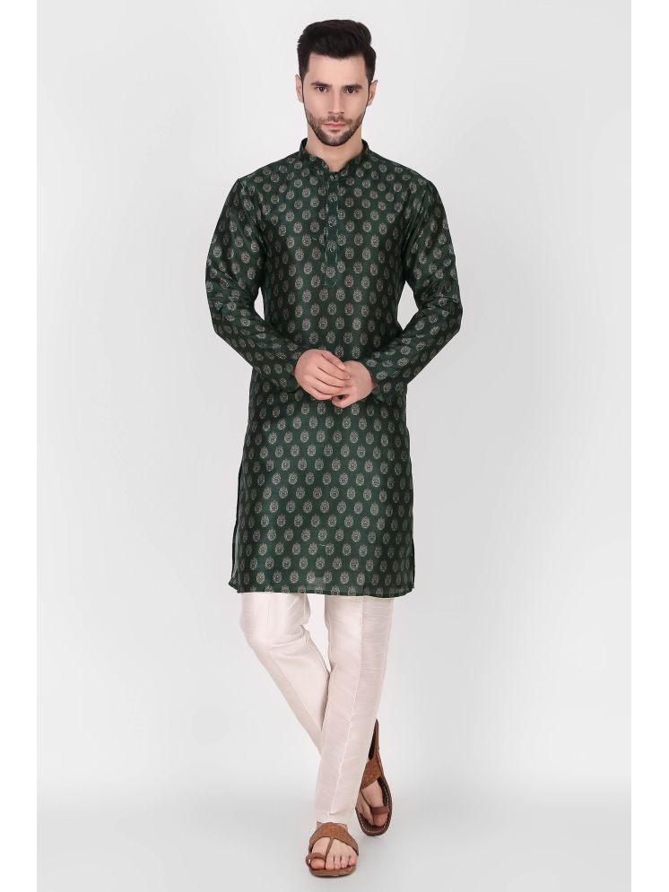     			koshin Green Silk Men's Regular Kurta ( Pack of 1 )