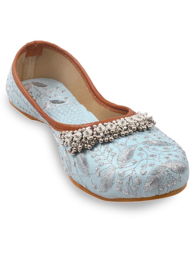     			Anjaneya Creations Light Blue Women's Mojaris