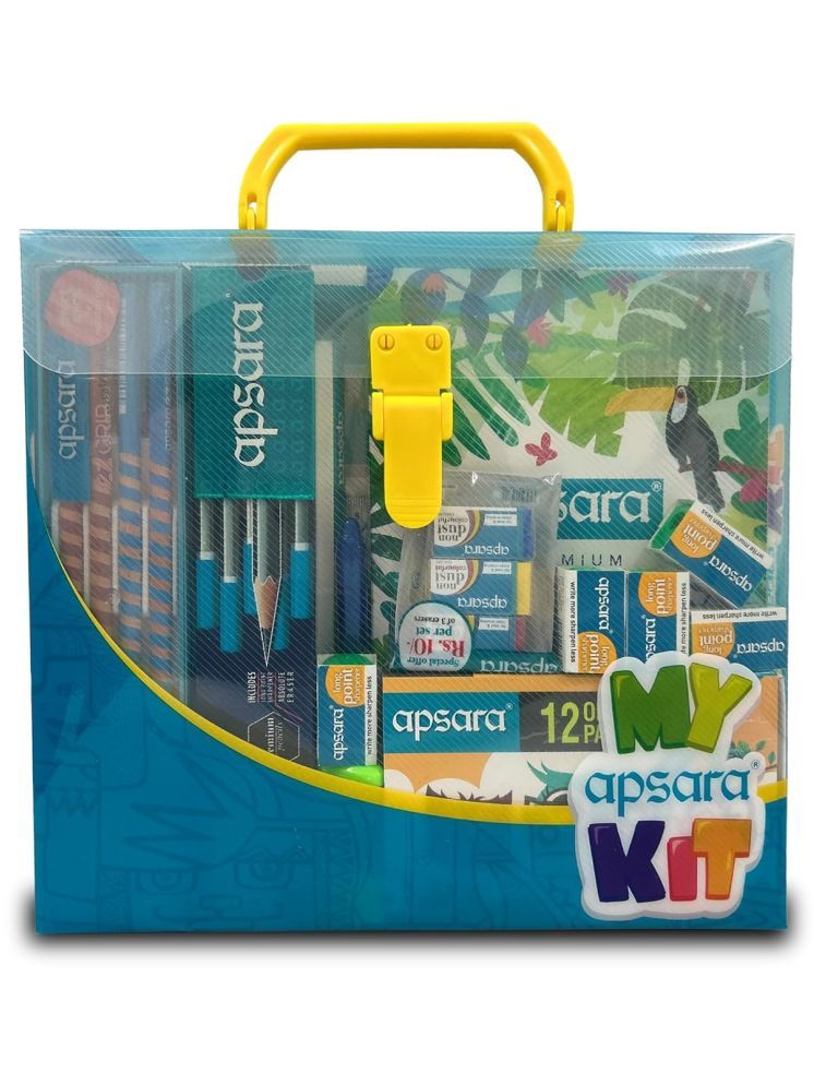     			Apsara Kit, Premium 14 Color Pencils, 24 Wax Crayons, Skater Sparkle Gel Pen, Premium Dark Pencils, Briefcase Shaped Pack For Convenient Storage, Fun Kit For Children, Multicolor