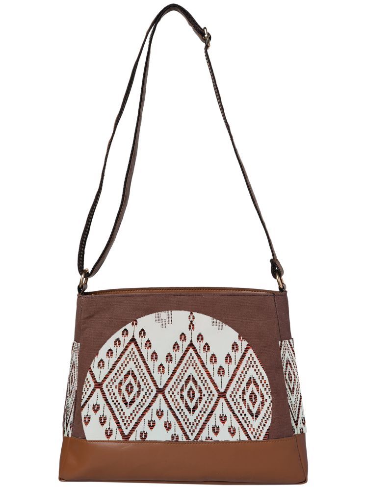     			ENSAC Sling Bag Cotton Set of 1 ( Brown )