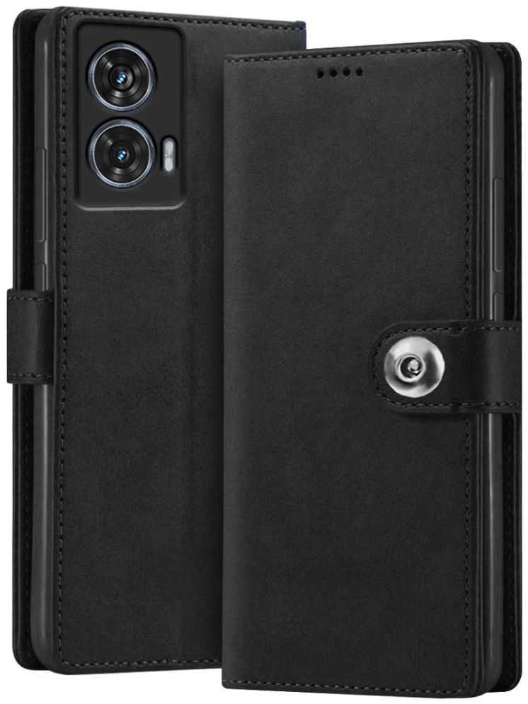     			Fashionury Black Flip Cover Leather Compatible For Moto Edge 50 Fusion ( Pack of 1 )