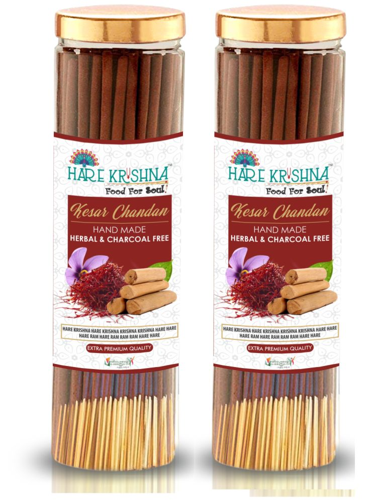     			Hare Krishna Food For Soul Incense Stick Kesar Chandan 200 gm ( Pack of 2 )