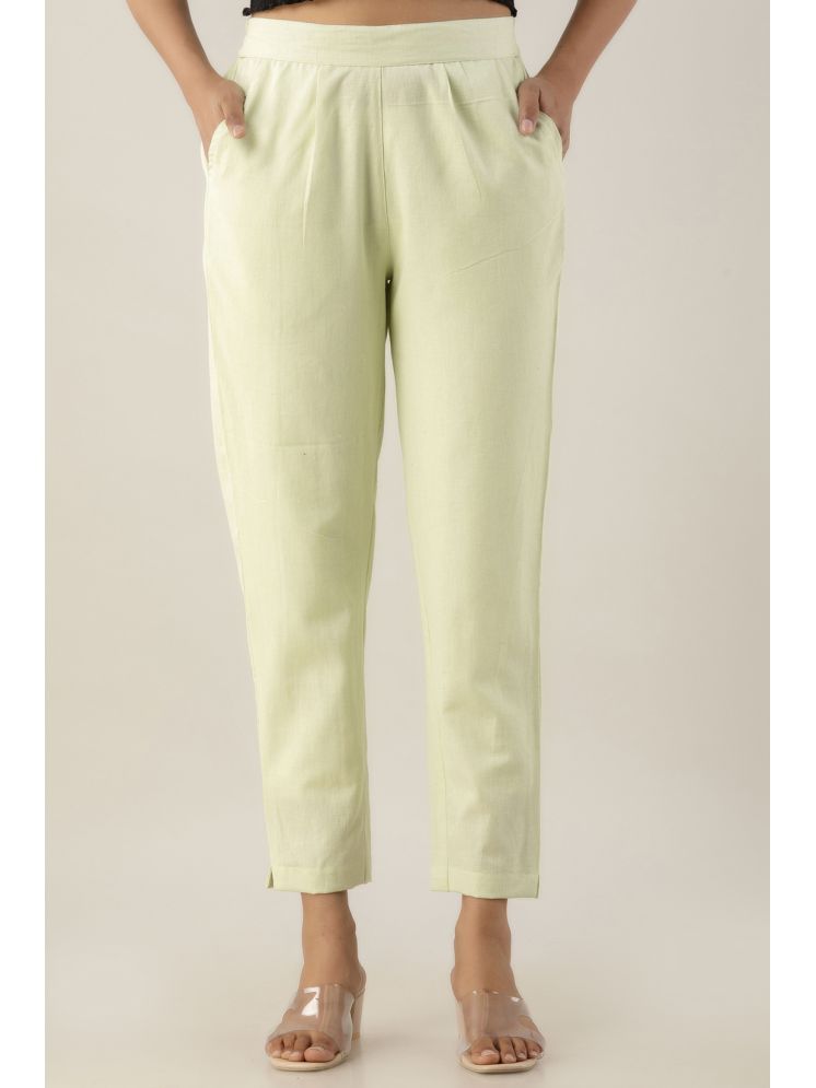     			Kohsh Green Cotton Regular Women's Cigarette Pants ( Pack of 1 )