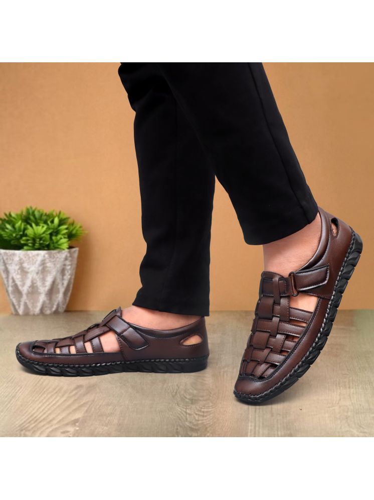     			SHUAN - Brown Men's Sandals