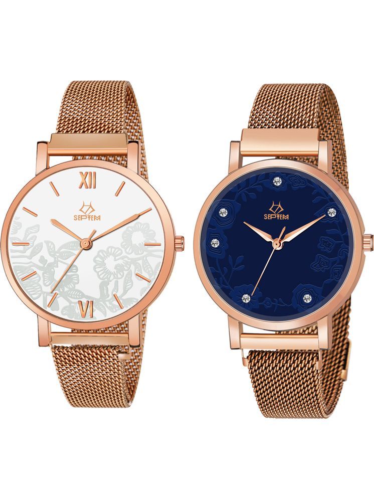     			Septem Rose Gold Stainless Steel Analog Womens Watch