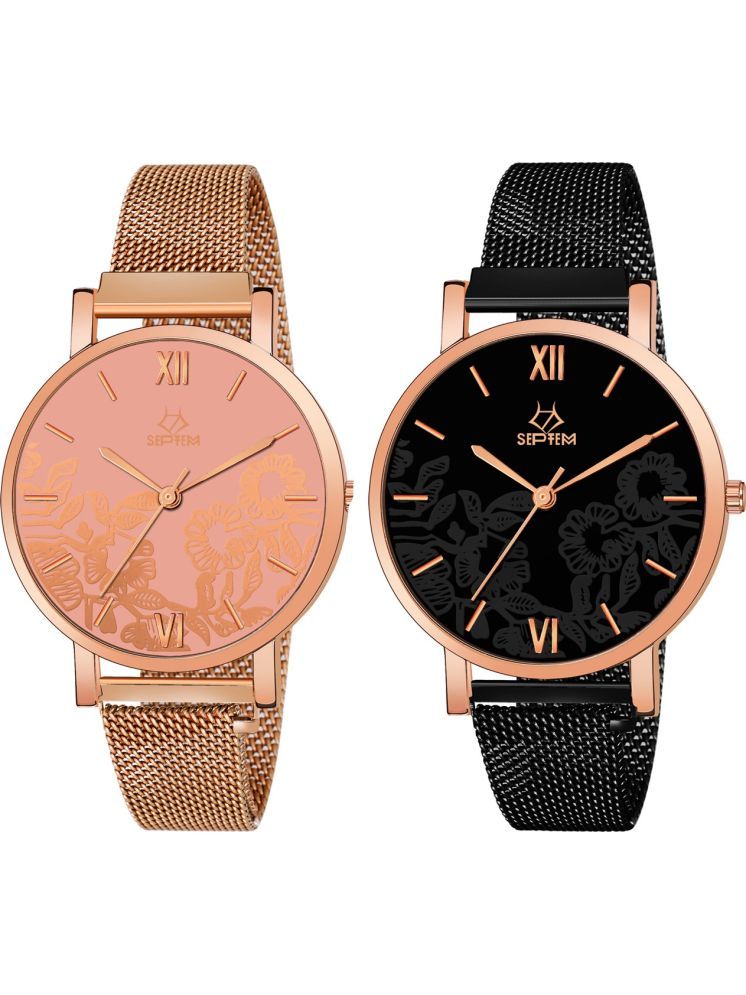     			Septem Rose Gold Stainless Steel Analog Womens Watch