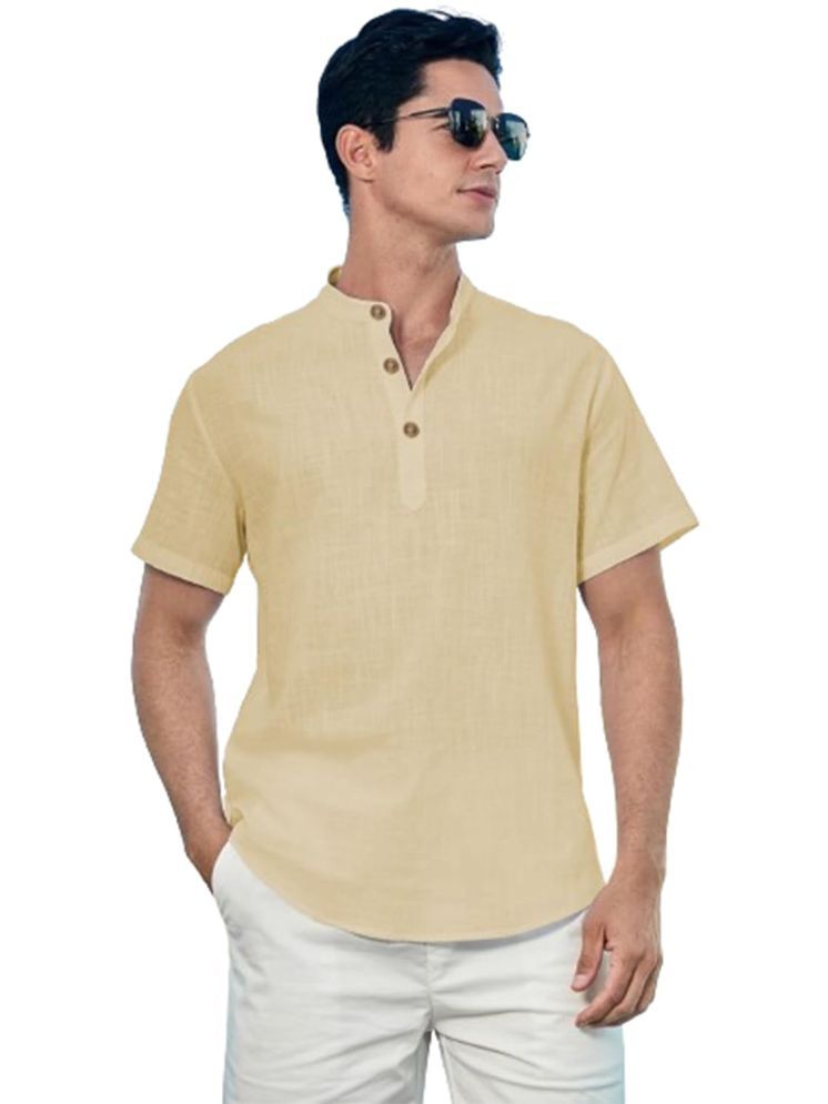     			Vida Loca Beige Cotton Blend Men's Shirt Style Kurta ( Pack of 1 )