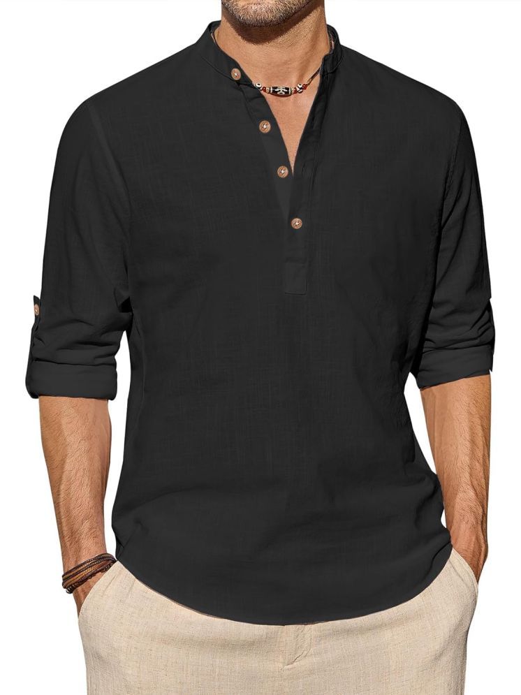     			Vida Loca Black Cotton Blend Men's Shirt Style Kurta ( Pack of 1 )