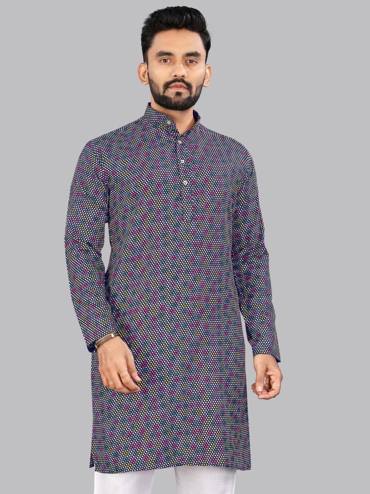     			allan peter Blue Cotton Men's Regular Kurta ( Pack of 1 )