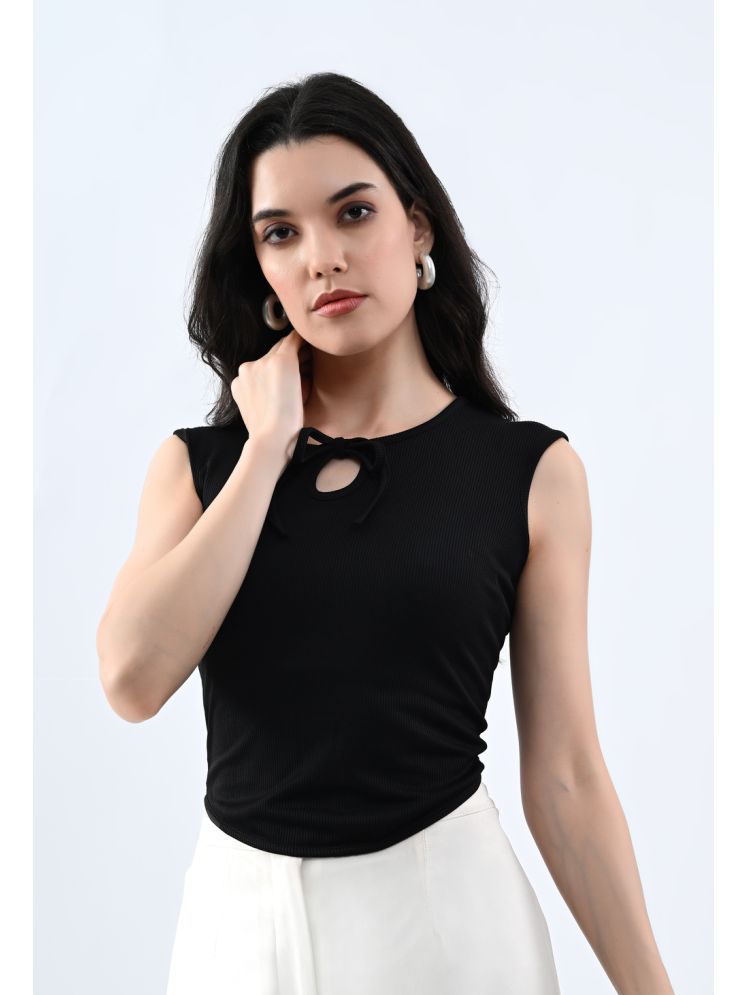     			clafoutis Black Crepe Women's Crop Top ( Pack of 1 )