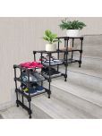 PHILOSHOP Metal 3 Tier Shoe Rack Black