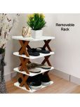 PHILOSHOP Plastic 4 Tier Shoe Rack White