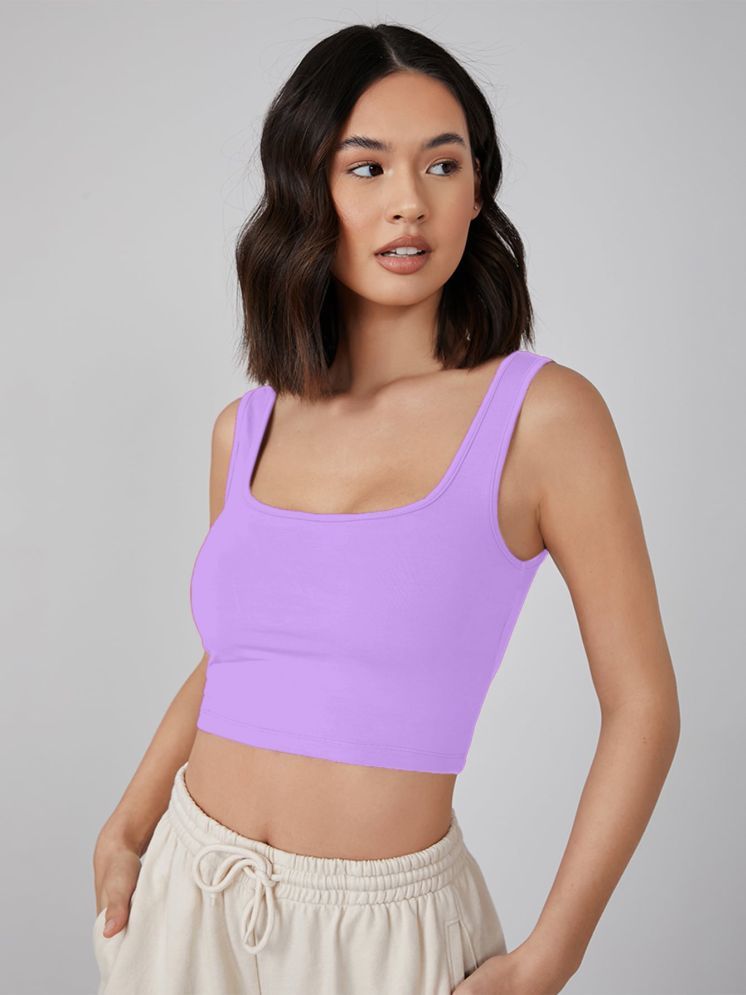     			Aahwan Purple Cotton Women's Crop Top ( Pack of 1 )