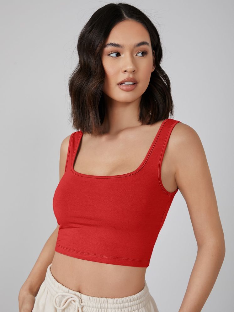     			Aahwan Red Cotton Women's Crop Top ( Pack of 1 )