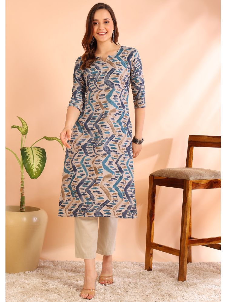     			DSK STUDIO Viscose Printed Straight Women's Kurti - Blue ( Pack of 1 )