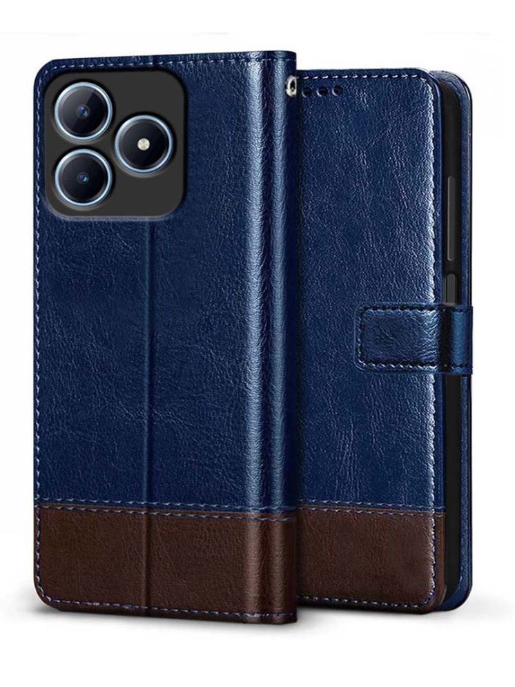     			Fashionury Blue Flip Cover Leather Compatible For Realme C63 ( Pack of 1 )