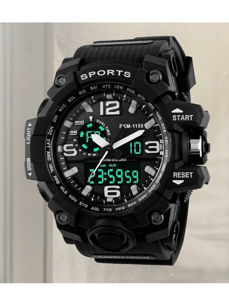     			Harbor Black Silicon Analog-Digital Men's Watch