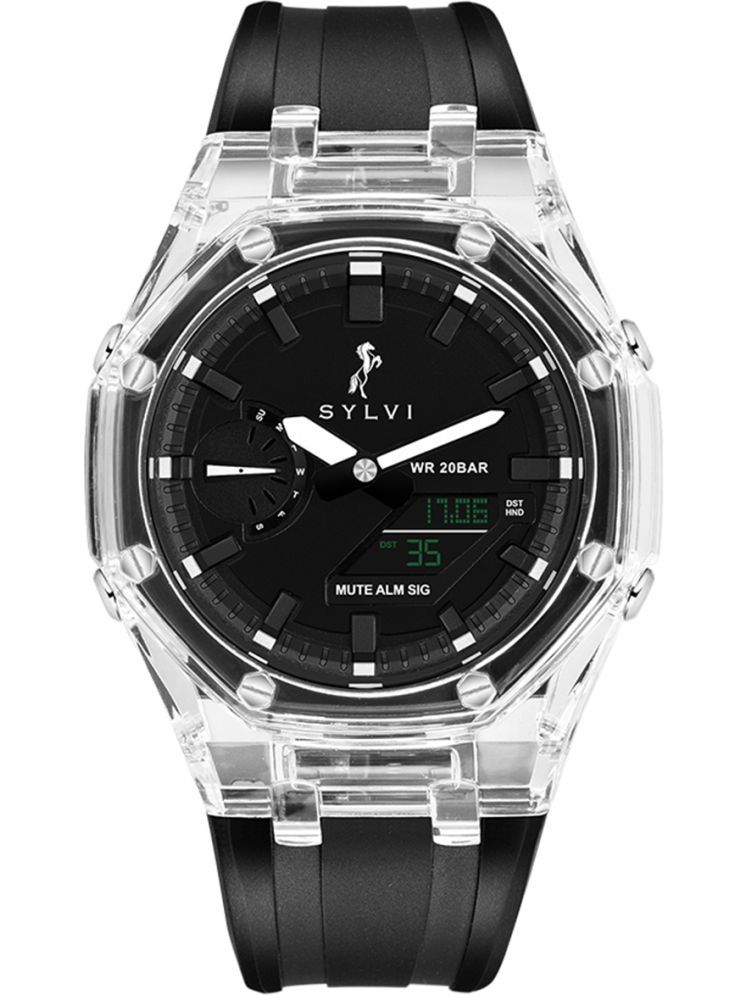     			Harbor Black Silicon Analog-Digital Men's Watch