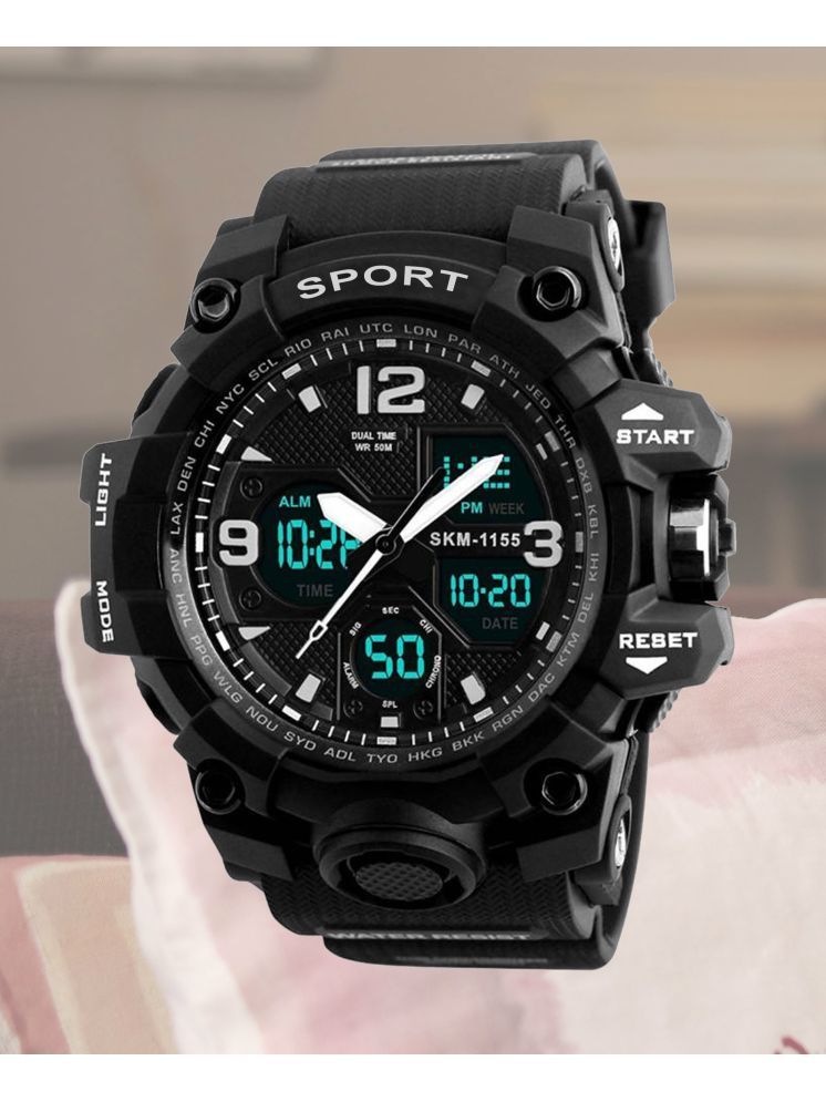     			Harbor Black Silicon Analog-Digital Men's Watch