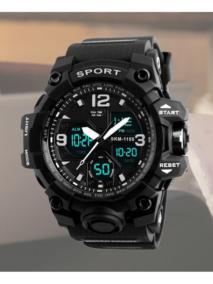     			Harbor Black Silicon Analog-Digital Men's Watch