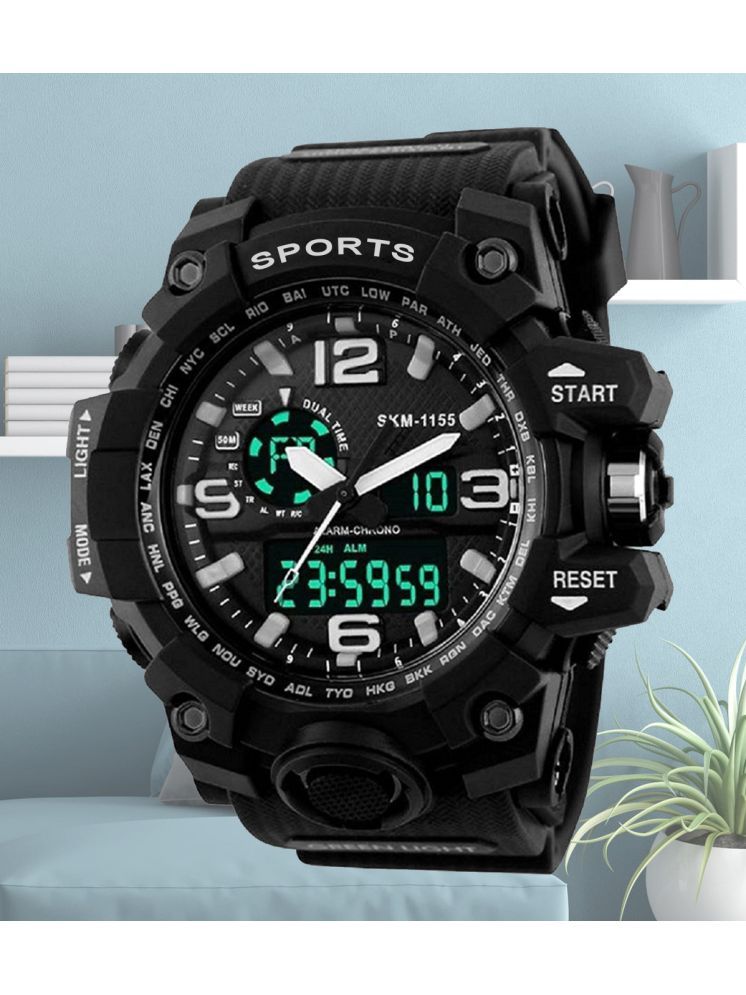     			Harbor Black Silicon Analog-Digital Men's Watch