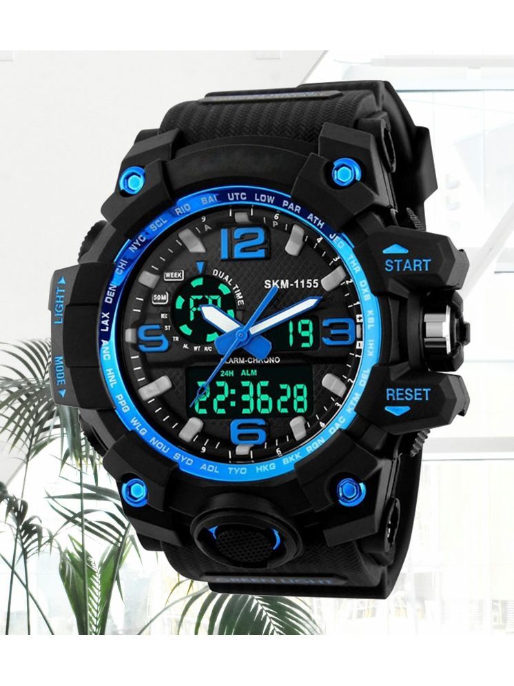     			Harbor Black Silicon Analog-Digital Men's Watch