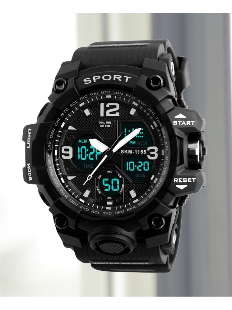     			Harbor Black Silicon Analog-Digital Men's Watch