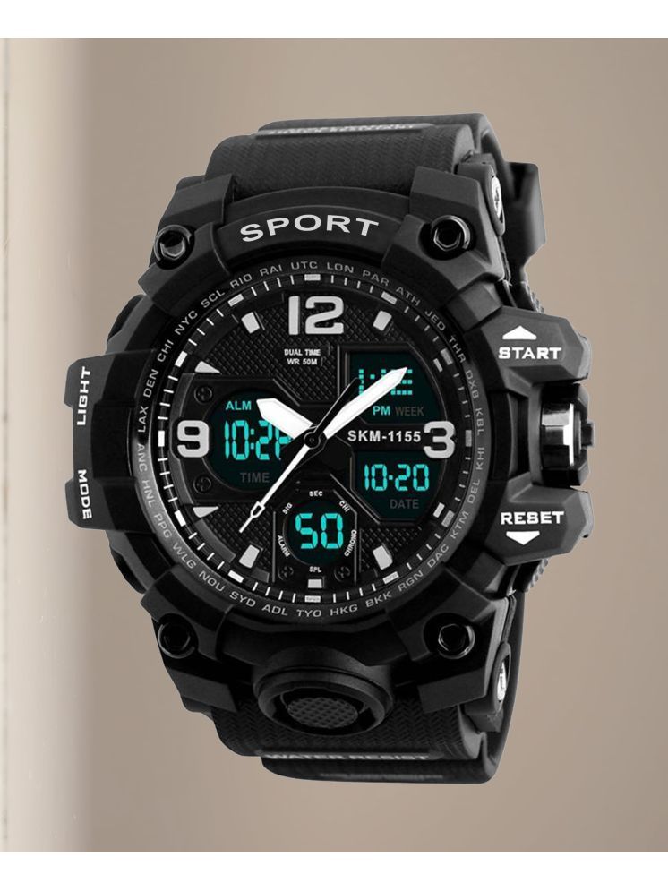     			Harbor Black Silicon Analog-Digital Men's Watch