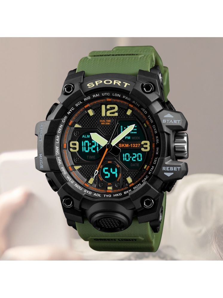     			Harbor Green Silicon Analog-Digital Men's Watch