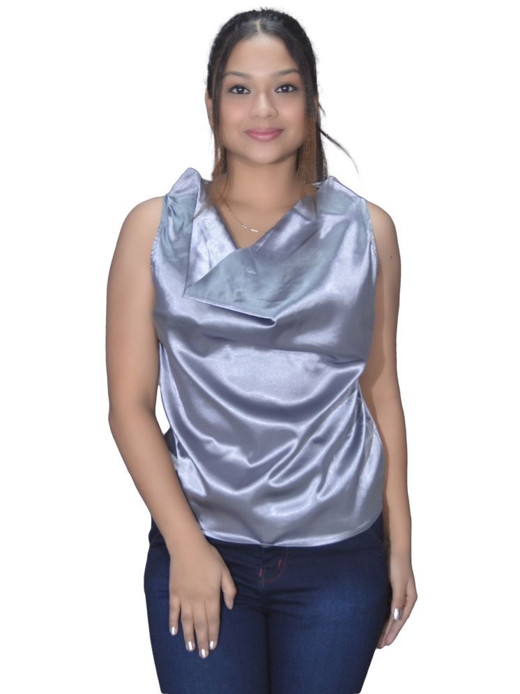     			Leean Patterns Grey Satin Women's Regular Top ( Pack of 1 )