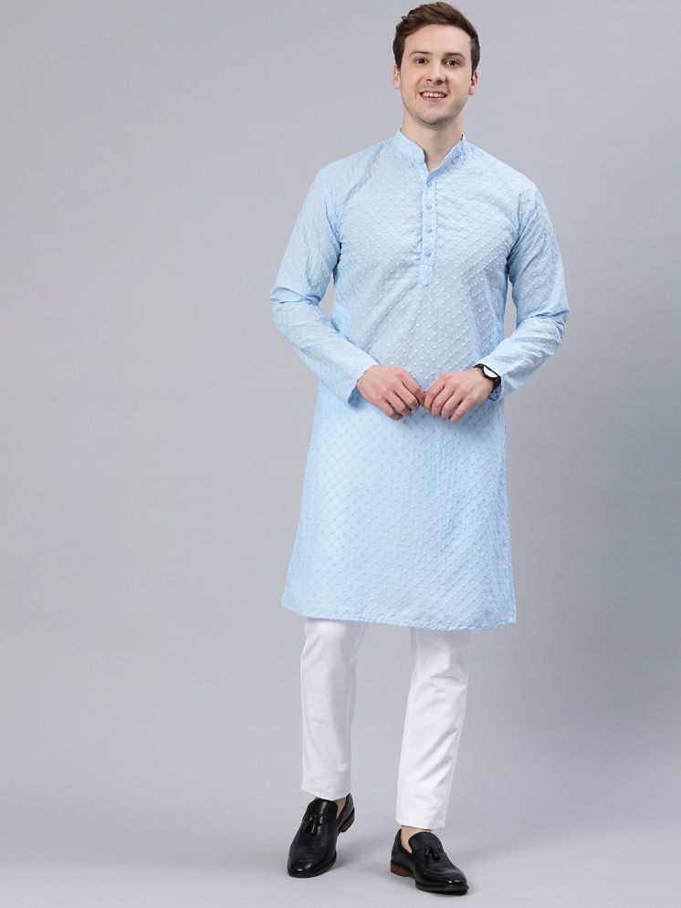     			MAJESTIC MAN Light Blue Polyester Men's Regular Kurta ( Pack of 1 )