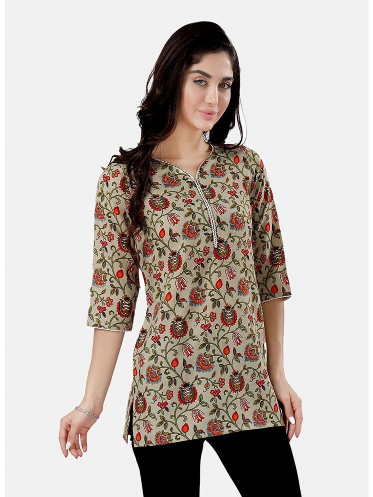     			Meher Impex Cotton Printed A-line Women's Kurti - Multicoloured ( Pack of 1 )