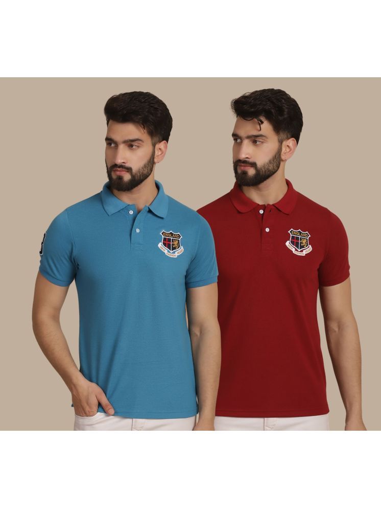     			NVI Maroon Cotton Regular Fit Men's Sports Polo T-Shirt ( Pack of 2 )