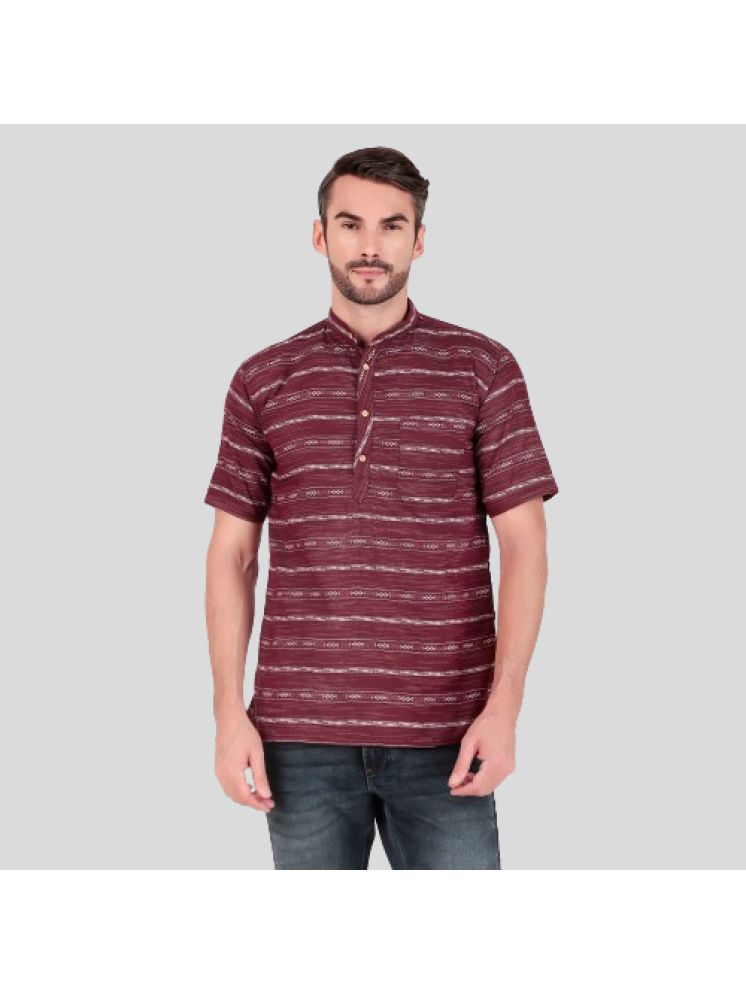     			SWADESHI COLLECTION Maroon Cotton Men's Regular Kurta ( Pack of 1 )