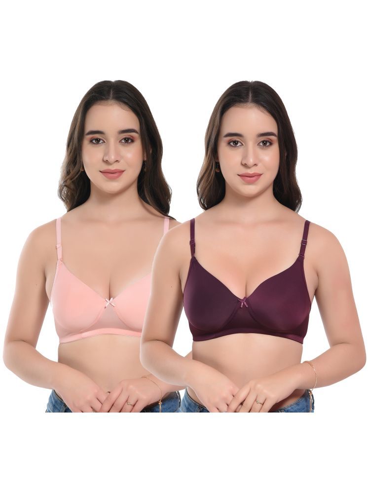     			Viral Girl Peach Lycra Heavily Padded Women's Push Up Bra ( Pack of 2 )