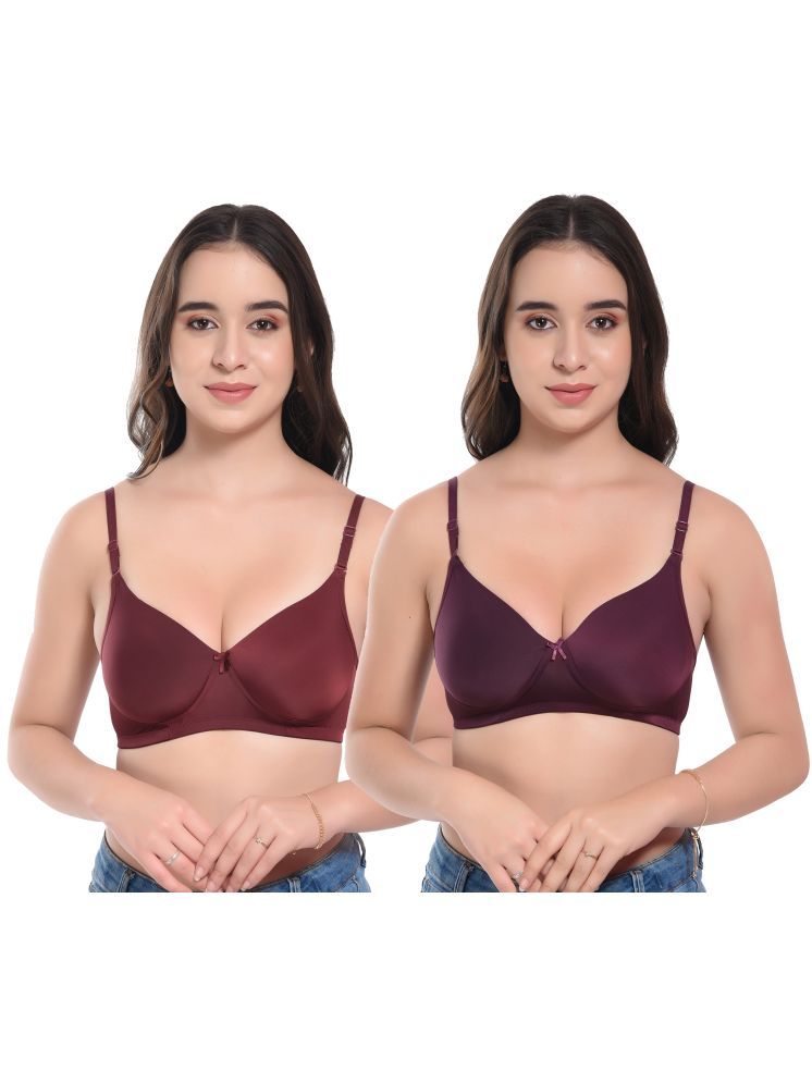     			Viral Girl Purple Lycra Heavily Padded Women's Push Up Bra ( Pack of 2 )