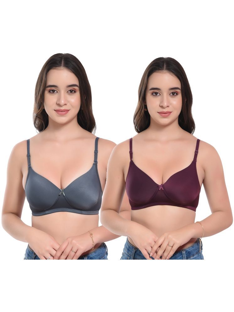     			Viral Girl Purple Lycra Heavily Padded Women's Push Up Bra ( Pack of 2 )