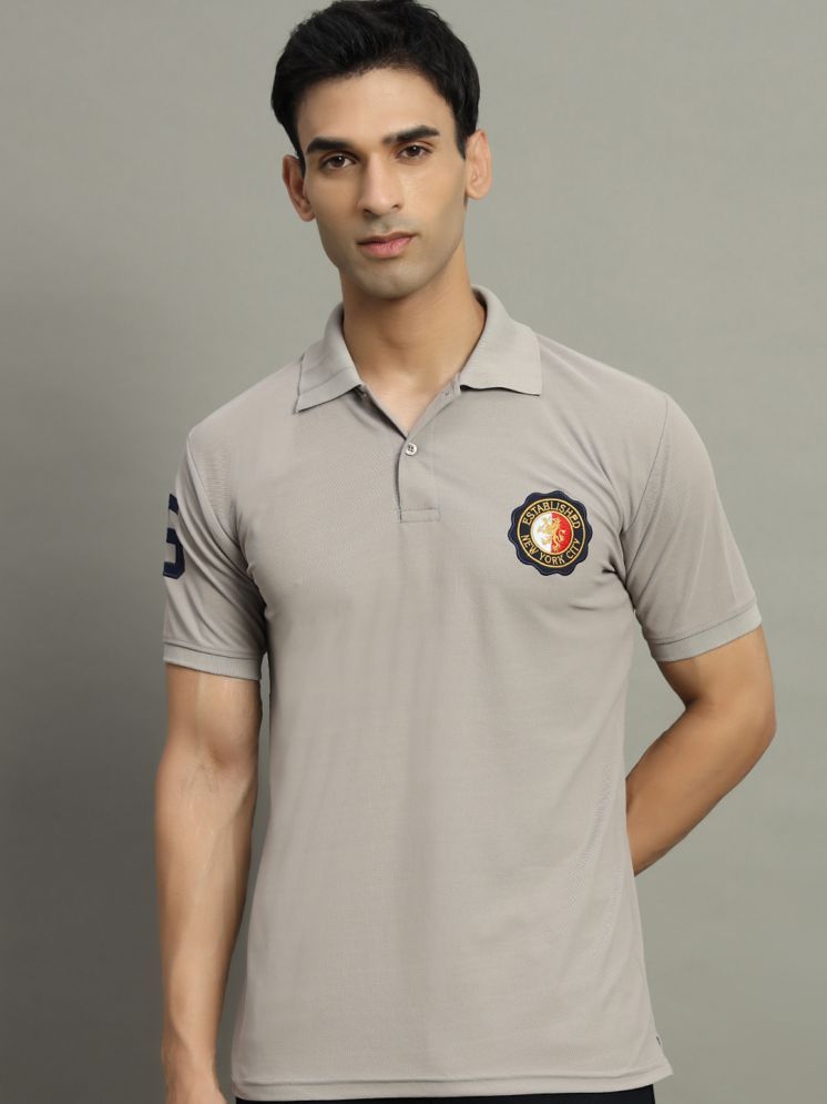     			WESTMAN Cotton Blend Regular Fit Embroidered Half Sleeves Men's Polo T Shirt - Grey ( Pack of 1 )